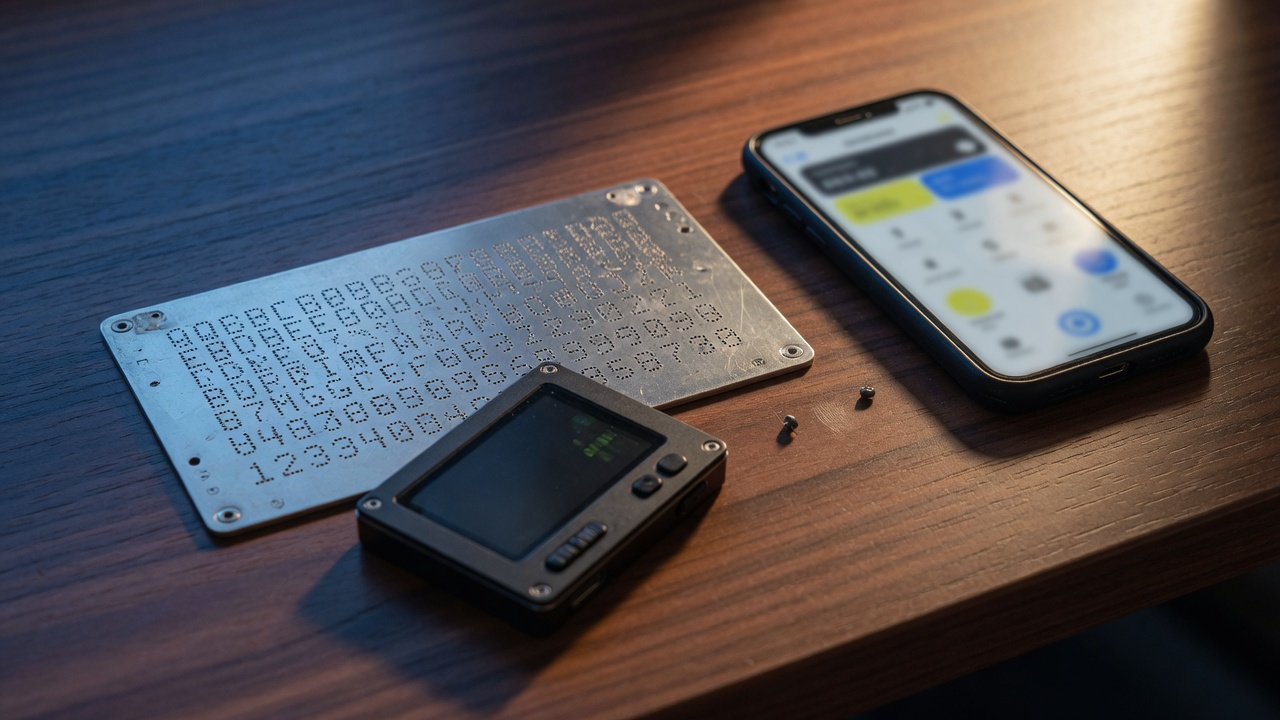 Hardware wallet and seed backup